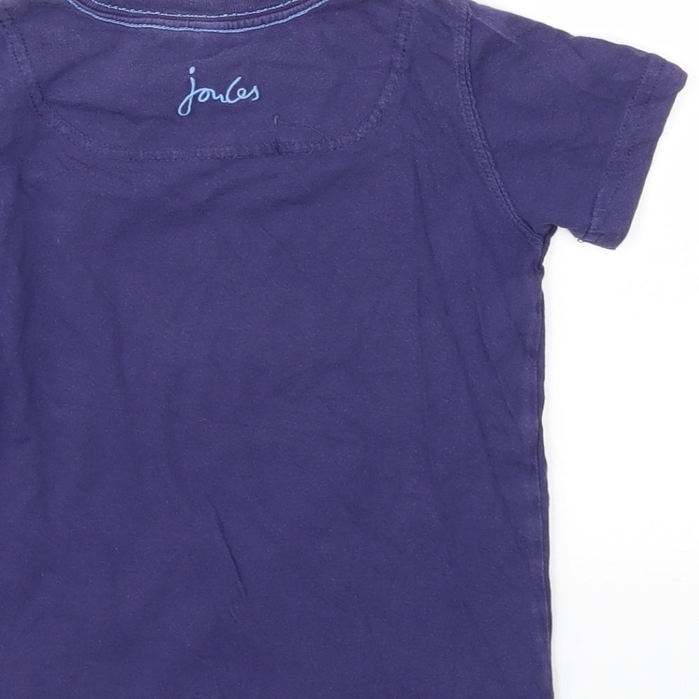 Joules Boys Blue Animal Print  Basic T-Shirt Size 3-4 Years