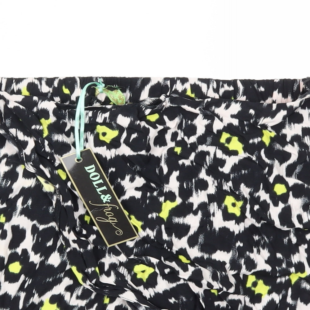 Dorothy Perkins Womens Black Animal Print  Cut-Off Shorts Size 18 - Stretch waistband