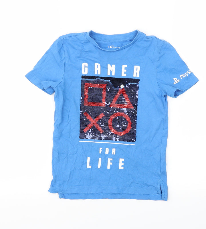 F&F Boys Blue Basic T-Shirt Size 4-5 Years