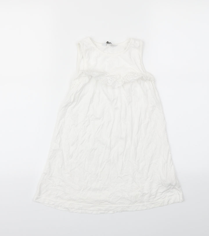 Primark Girls White Fit & Flare Size 7-8 Years