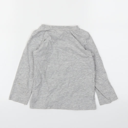M Boys Grey Animal Print  Basic T-Shirt Size 2-3 Years