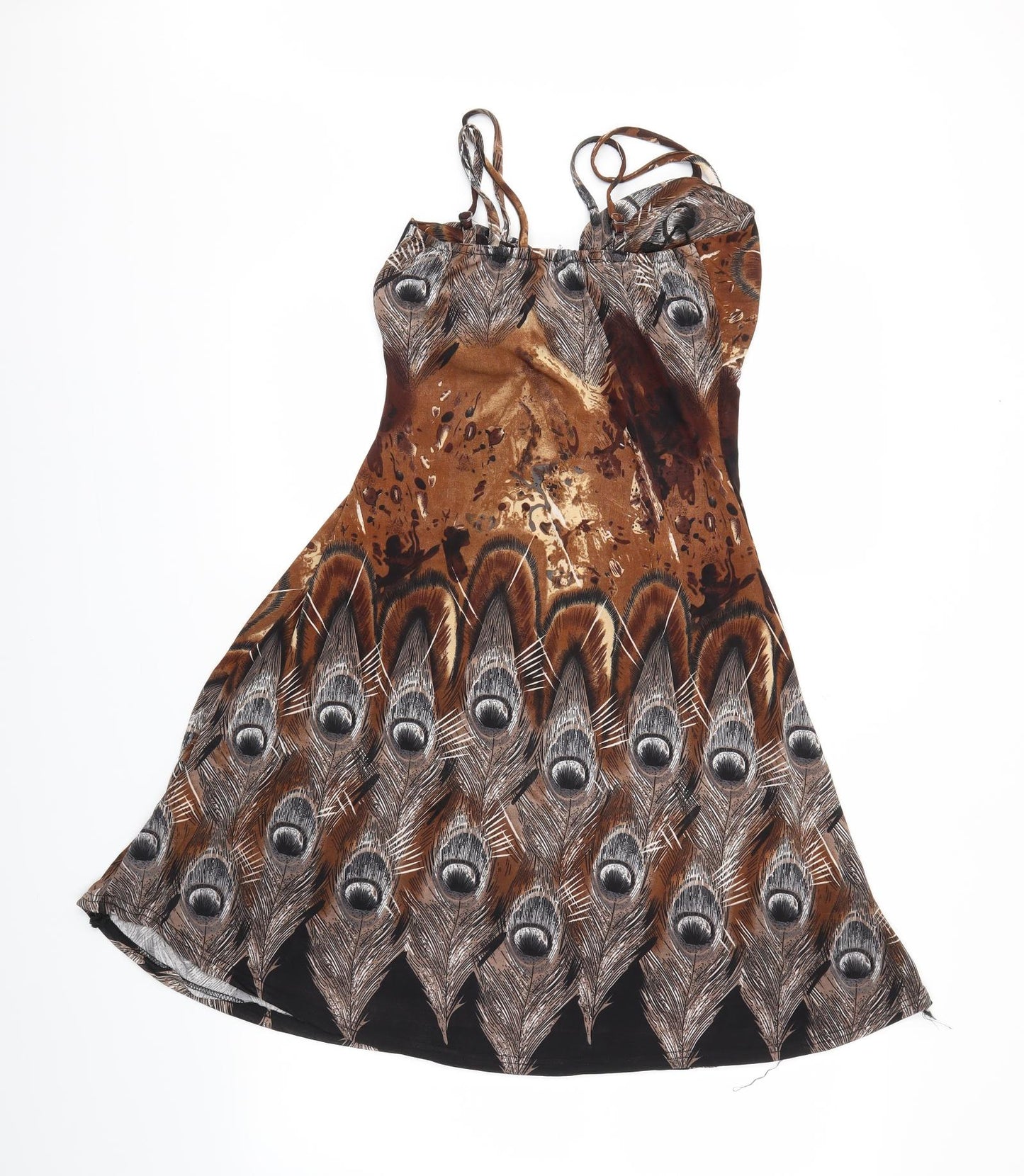 K ESSMIAN Womens Brown Floral  Fit & Flare  Size L
