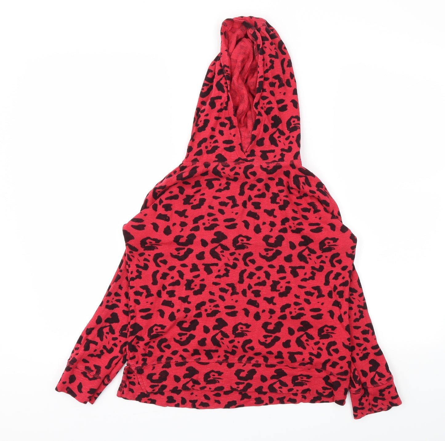 NEXT Girls Red Animal Print  Pullover Hoodie Size 9 Years