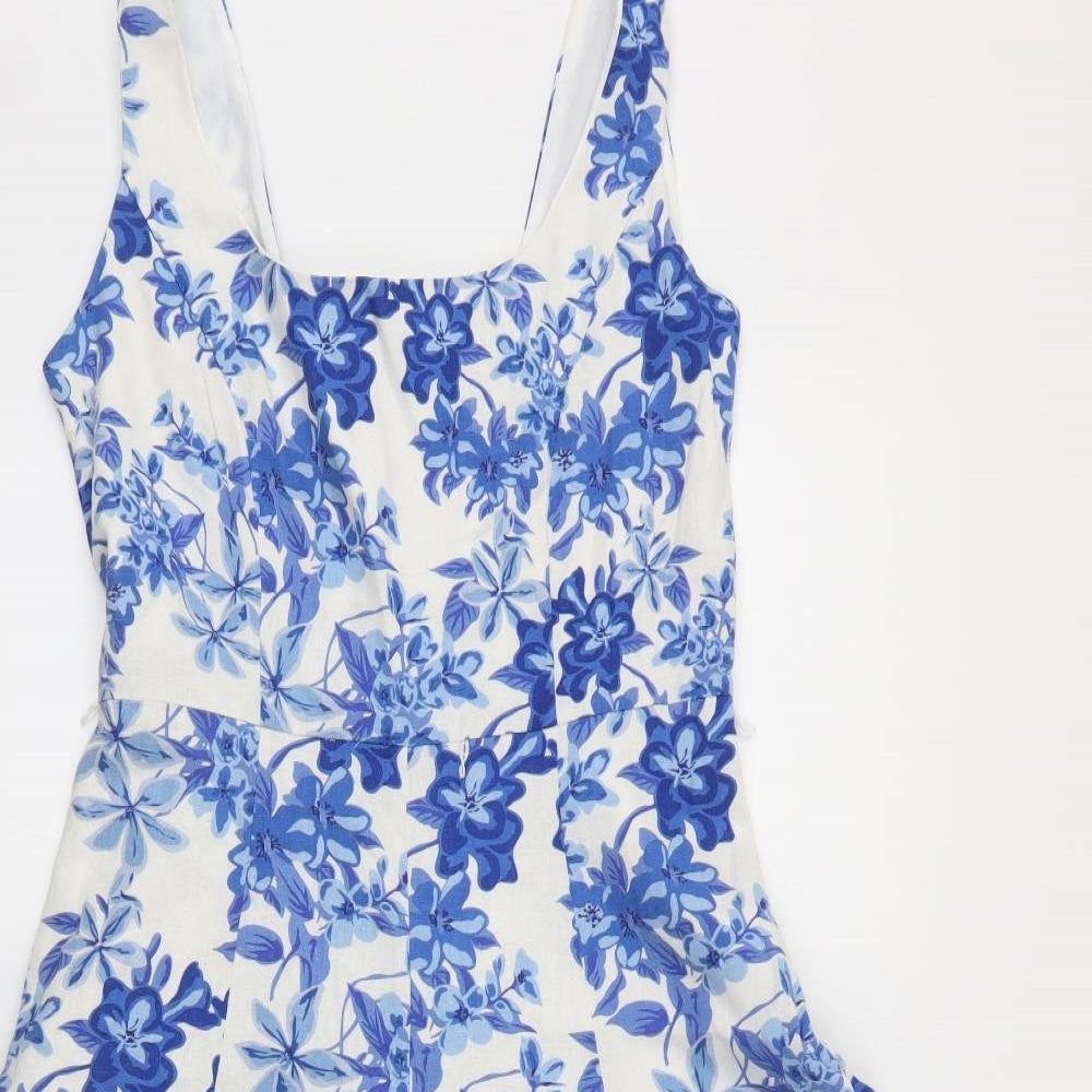 M&CO  Womens Blue Floral  Fit & Flare  Size 10