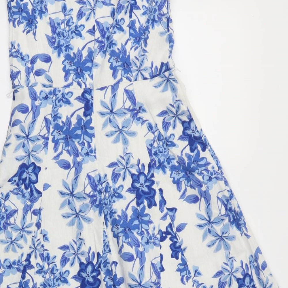 M&CO  Womens Blue Floral  Fit & Flare  Size 10