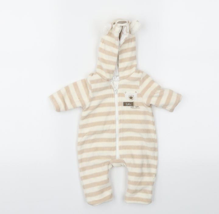 F&F  Brown Striped  Babygrow One-Piece Size Newborn