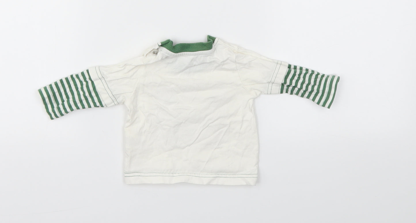 Nutmeg Boys White Striped  Basic T-Shirt Size Newborn