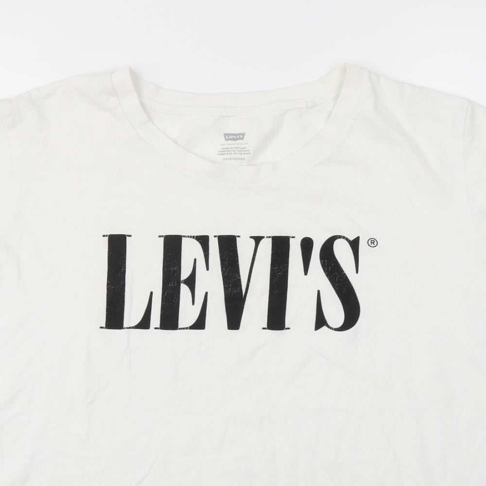 LEVI Mens White    T-Shirt Size 2XL
