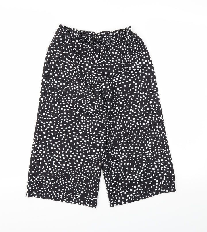 VERY  Girls Black Polka Dot  Jogger Trousers Size 9 Years