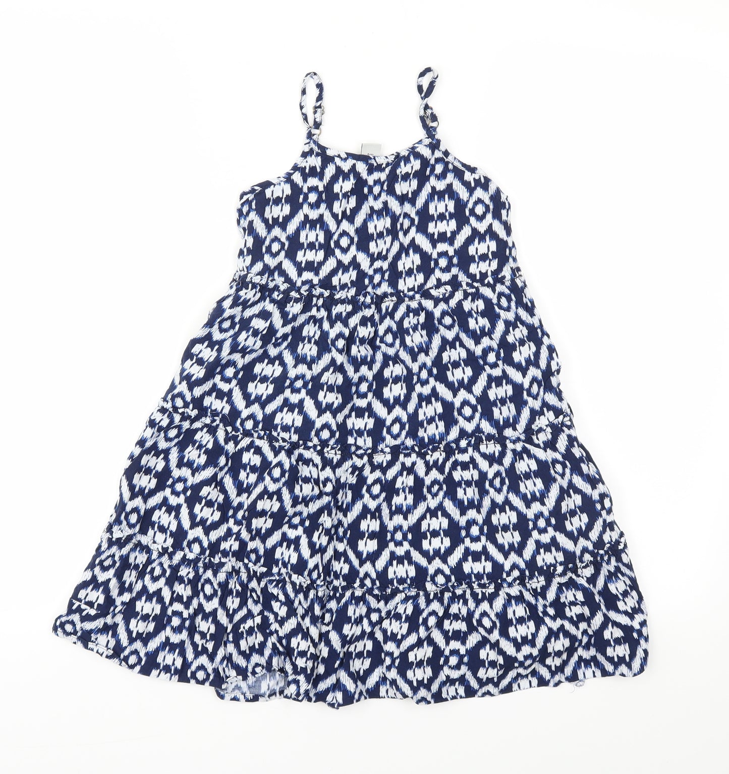 TU Girls Blue Colourblock  Fit & Flare  Size 4 Years