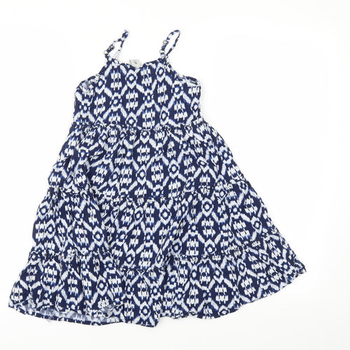 TU Girls Blue Colourblock  Fit & Flare  Size 4 Years