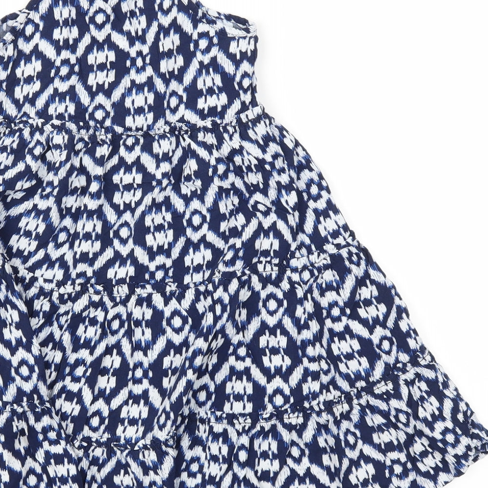 TU Girls Blue Colourblock  Fit & Flare  Size 4 Years