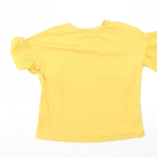 George Girls Yellow   Basic T-Shirt Size 8-9 Years