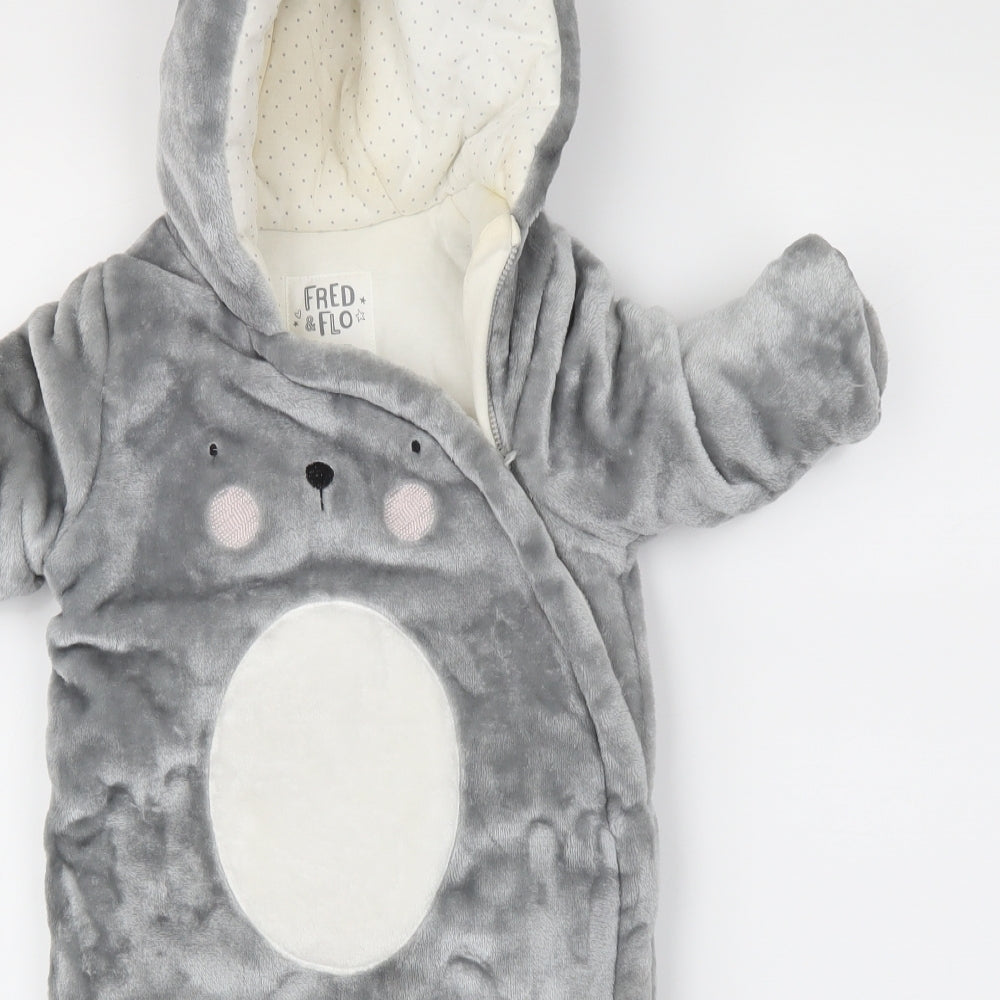 F&F  Grey Animal Print  Babygrow One-Piece Size 6-9 Months