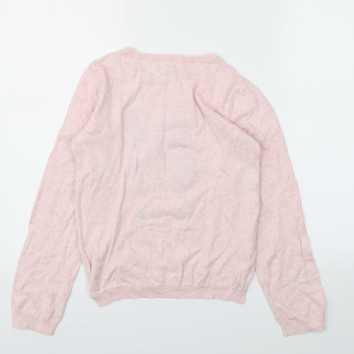 H&M Girls Pink Animal Print  Basic T-Shirt Size 9-10 Years