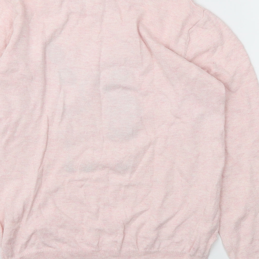 H&M Girls Pink Animal Print  Basic T-Shirt Size 9-10 Years