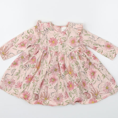 NEXT  Girls Pink Floral  Fit & Flare  Size 0-3 Months