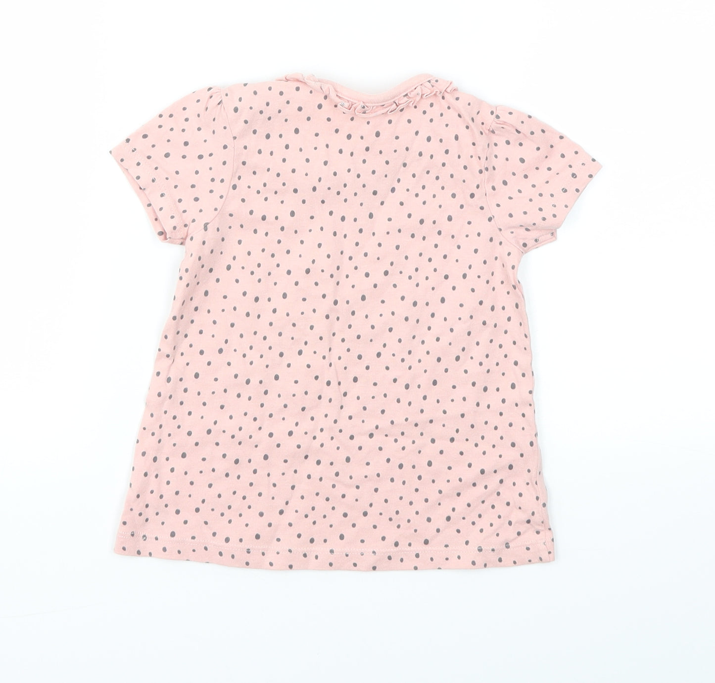 George Girls Pink Polka Dot  Basic T-Shirt Size 9-12 Months