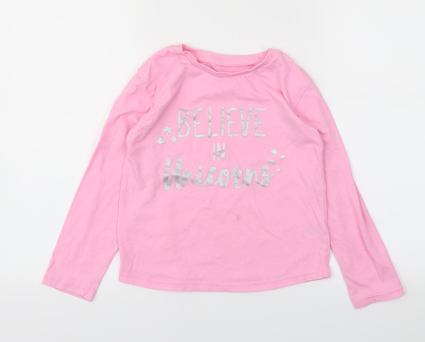 Matalan Girls Pink   Basic T-Shirt Size 7 Years