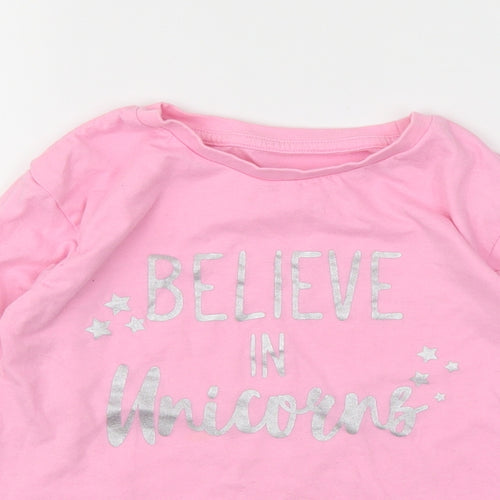 Matalan Girls Pink   Basic T-Shirt Size 7 Years