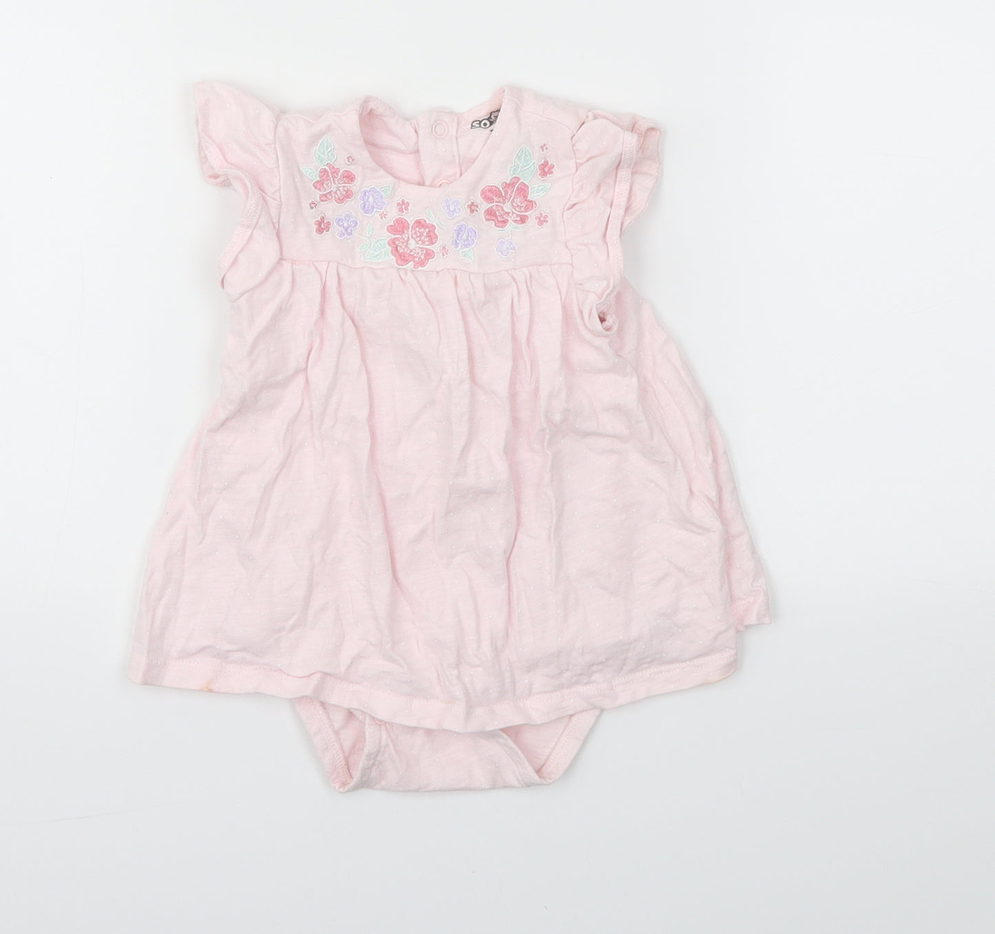 SO CUTE Girls Pink Polka Dot  Babygrow One-Piece Size 6-9 Months