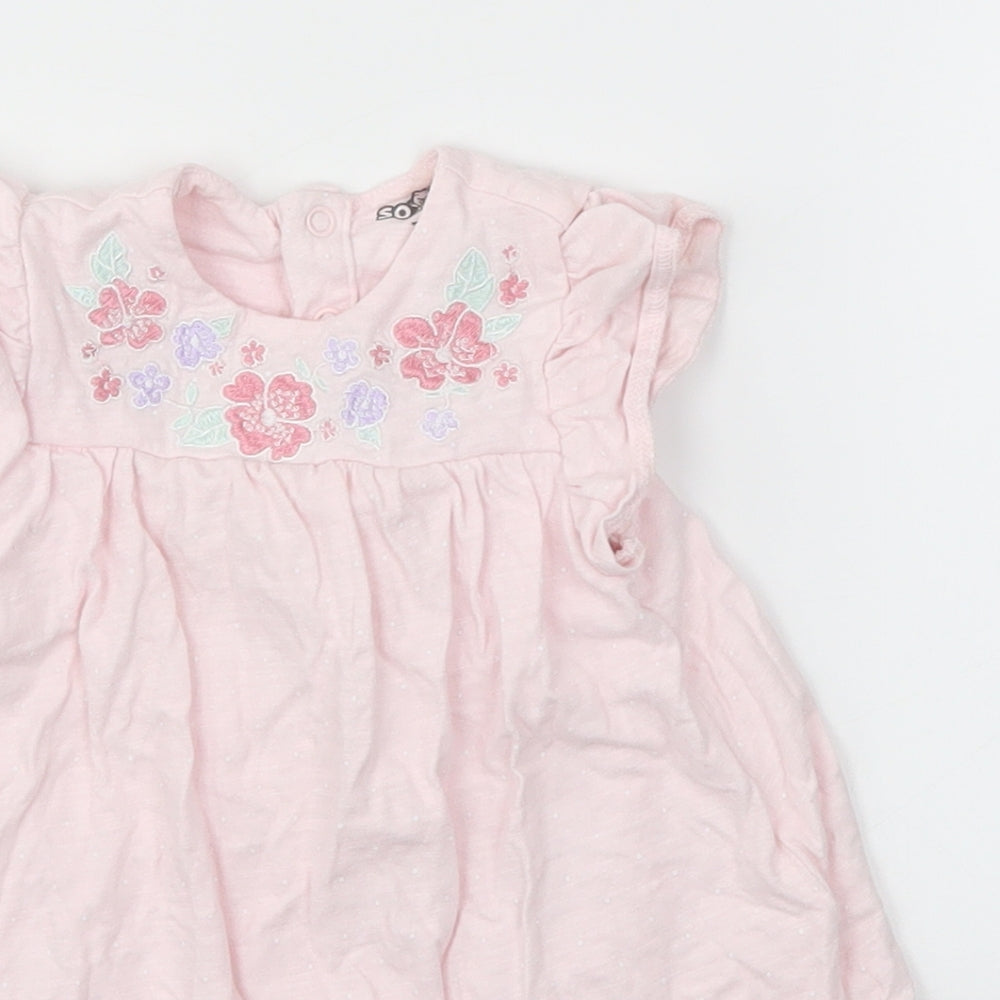 SO CUTE Girls Pink Polka Dot  Babygrow One-Piece Size 6-9 Months