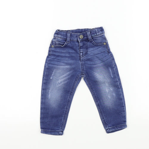 F&F Baby Blue Colourblock  Capri Jeans Size 12-18 Months