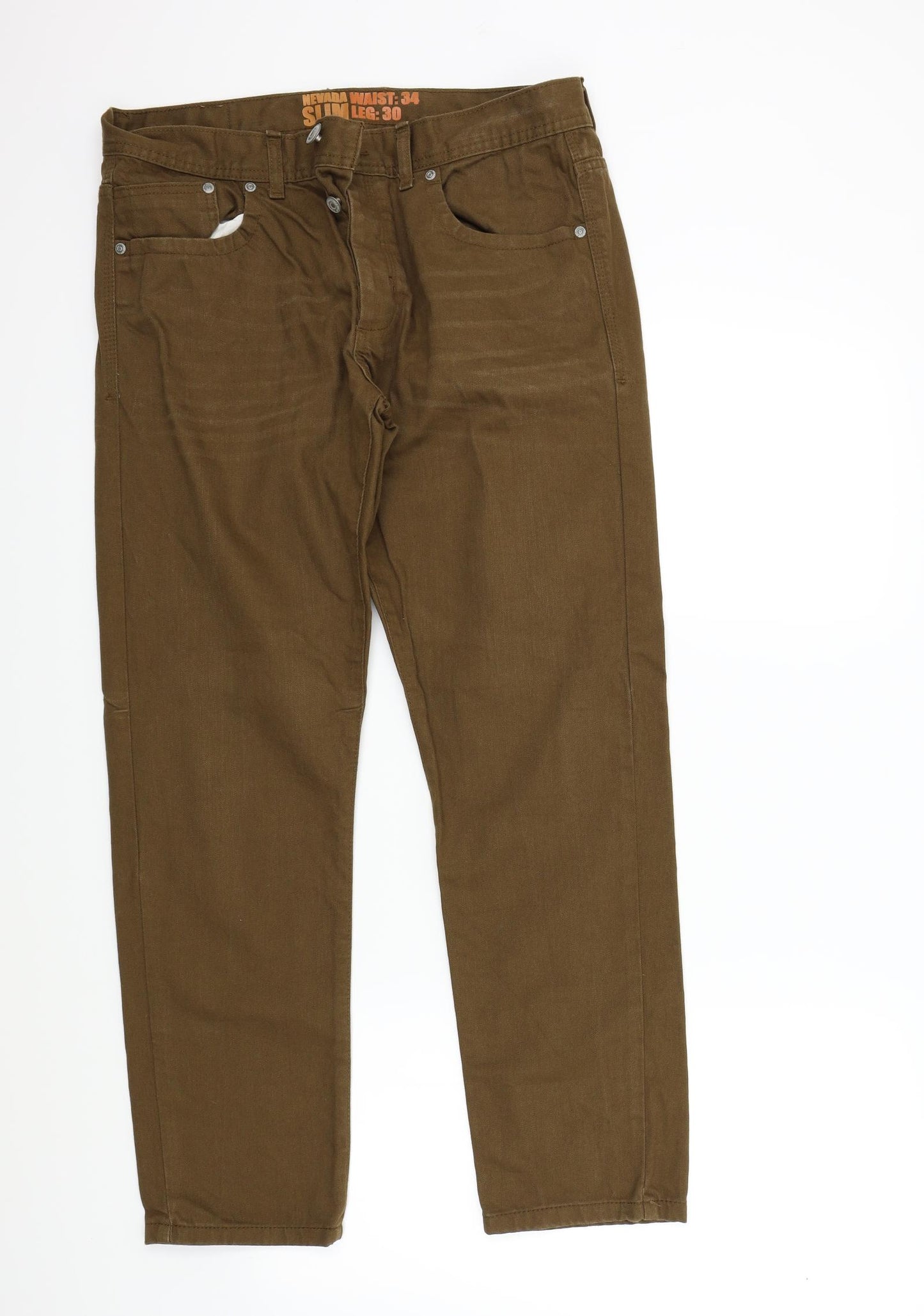 Easy Mens Brown   Straight Jeans Size 34 L30 in