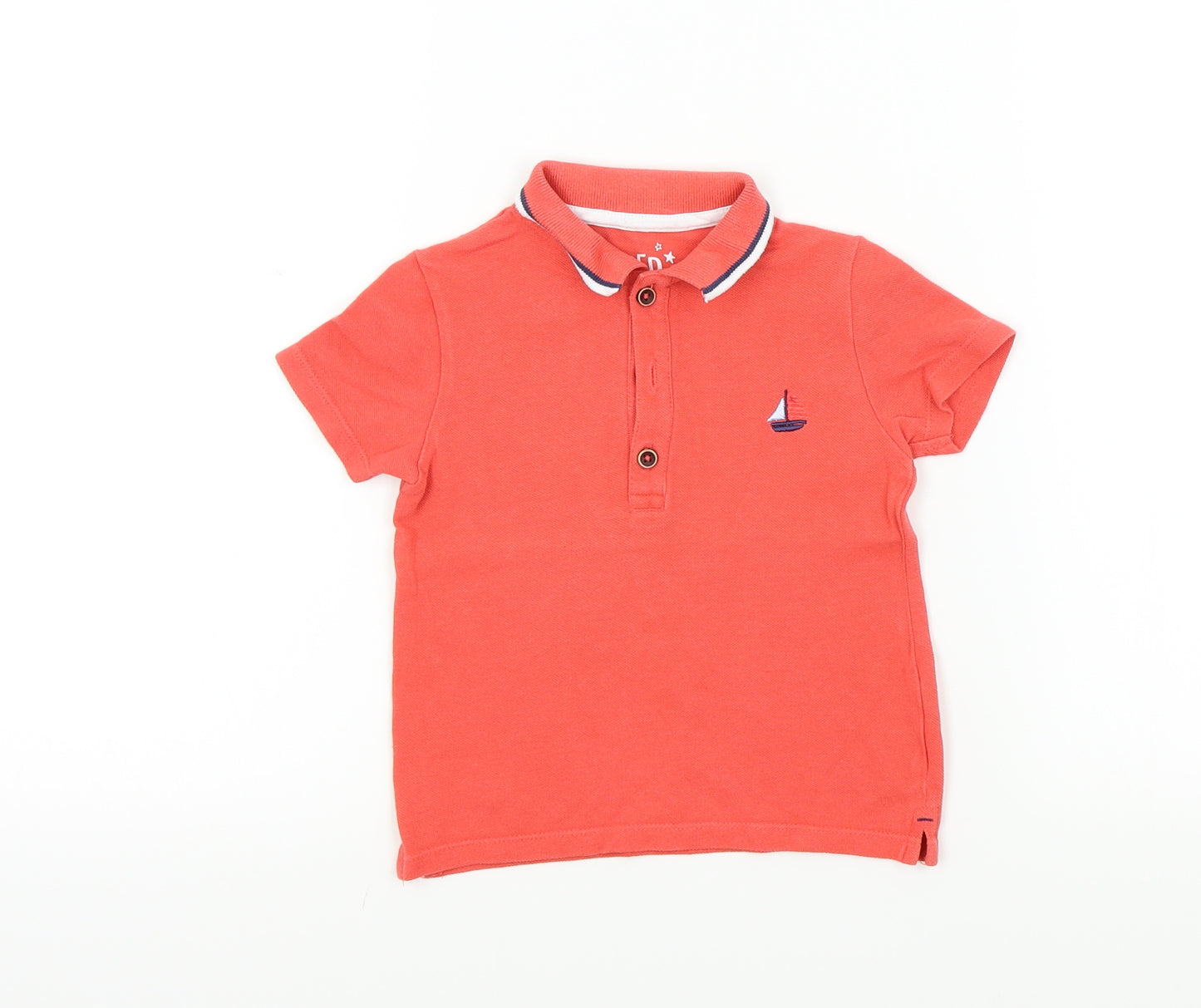 F&F Baby Orange Colourblock  Basic Polo Size 18-24 Months