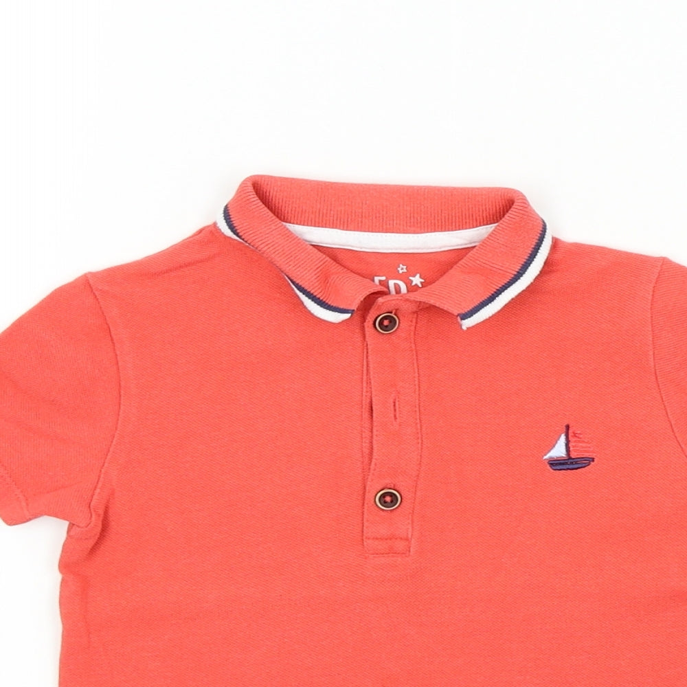F&F Baby Orange Colourblock  Basic Polo Size 18-24 Months