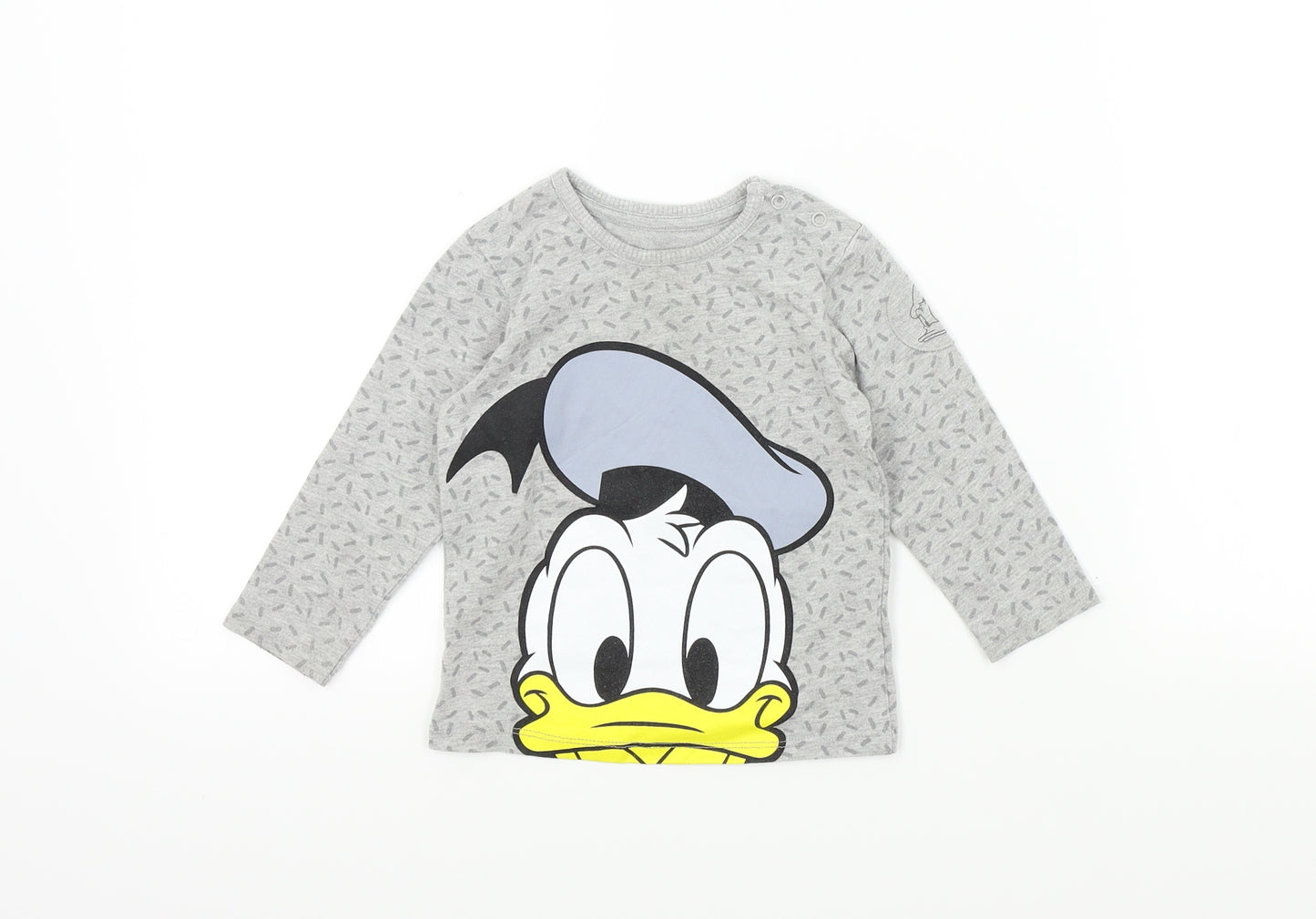 George Baby Grey Chevron  Basic T-Shirt Size 18-24 Months  - Donald Duck