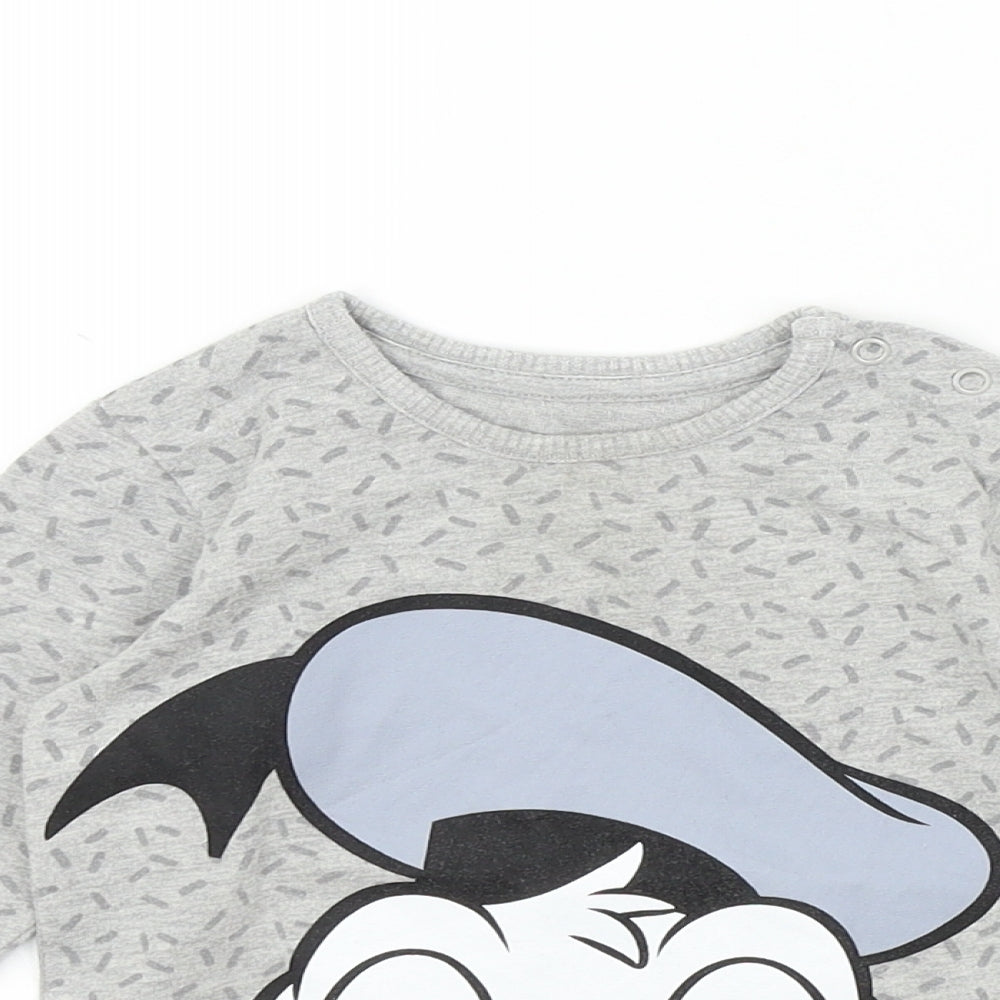 George Baby Grey Chevron  Basic T-Shirt Size 18-24 Months  - Donald Duck