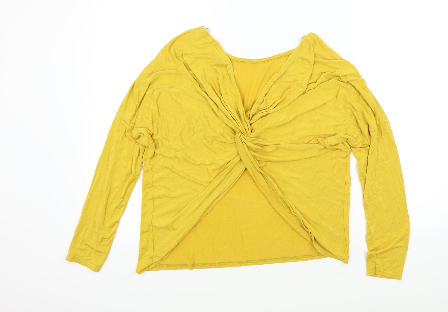 New Look Womens Yellow   Basic T-Shirt Size 14  - open cross back