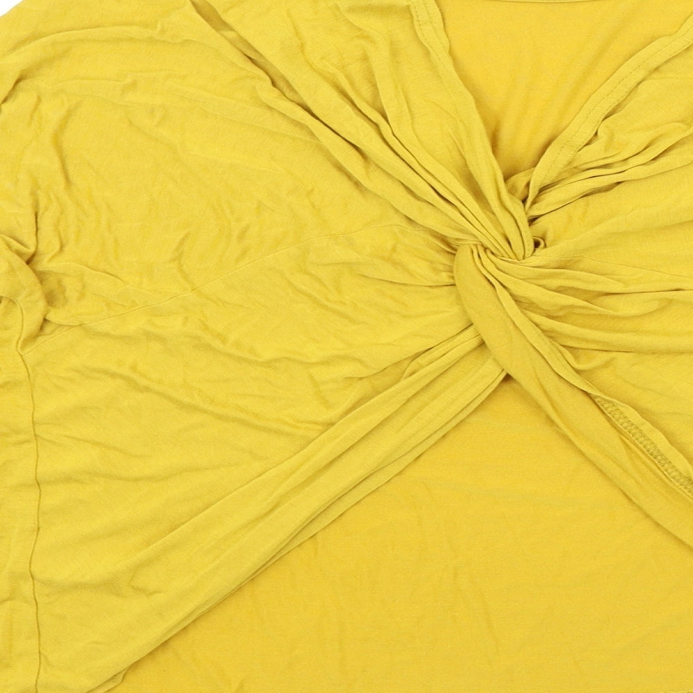New Look Womens Yellow   Basic T-Shirt Size 14  - open cross back