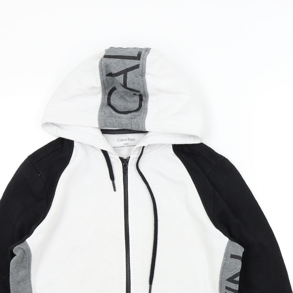Calvin Klein Mens White   Full Zip Hoodie Size S