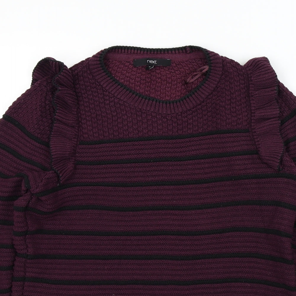 NEXT Womens Purple   Pullover Jumper Size 12  - Frill Detail