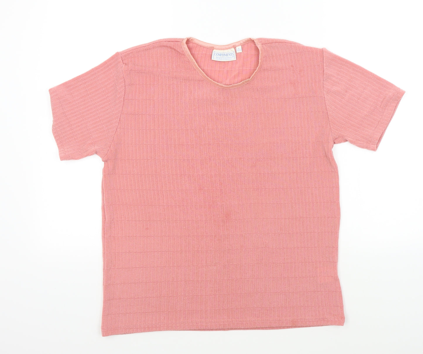 compliments Womens Pink Colourblock  Basic T-Shirt Size 18
