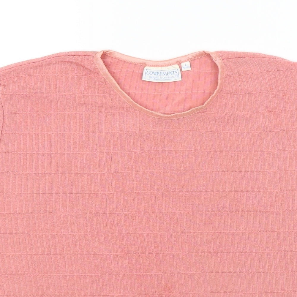 compliments Womens Pink Colourblock  Basic T-Shirt Size 18