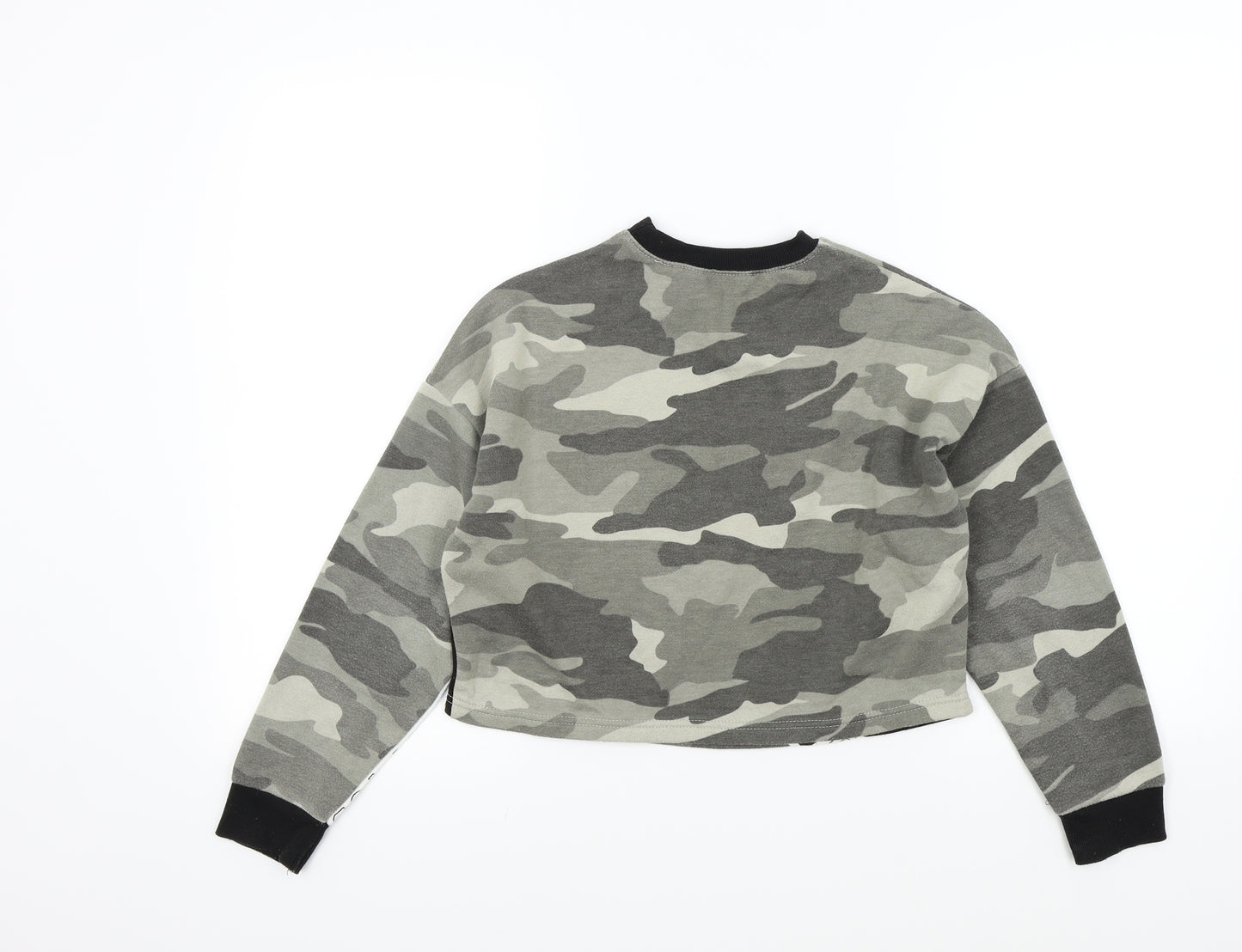 newlook Girls Green Camouflage  Pullover Jumper Size 11-12 Years