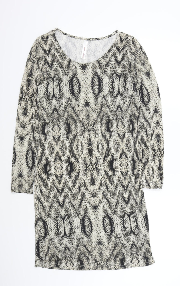 Sheego Womens Brown Animal Print  A-Line  Size 14