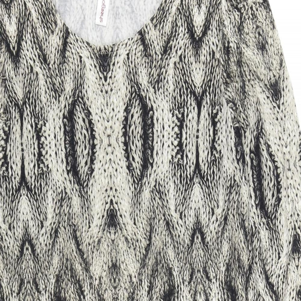 Sheego Womens Brown Animal Print  A-Line  Size 14