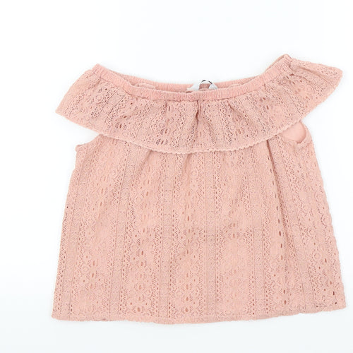 primarf Girls Pink Colourblock  Basic T-Shirt Size 8-9 Years