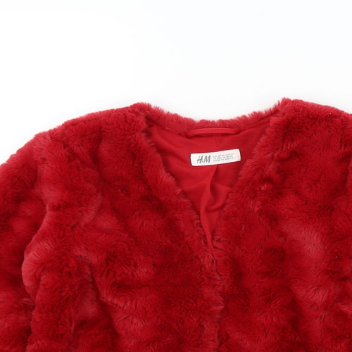 H&M Girls Red   Jacket  Size 8-9 Years  - SOFT TOUCH