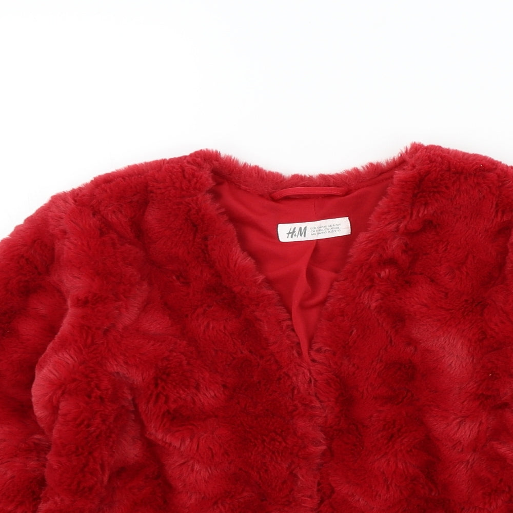 H&M Girls Red   Jacket  Size 8-9 Years  - SOFT TOUCH