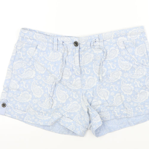 denim&co Womens Blue Colourblock  Bermuda Shorts Size 12