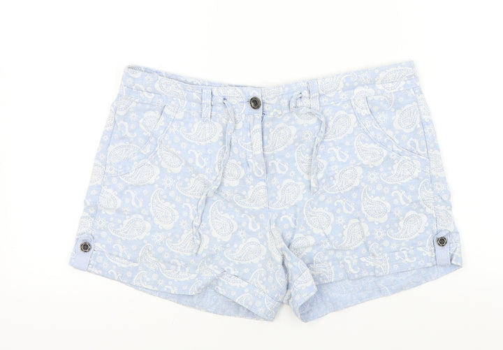 denim&co Womens Blue Colourblock Bermuda Shorts Size 12