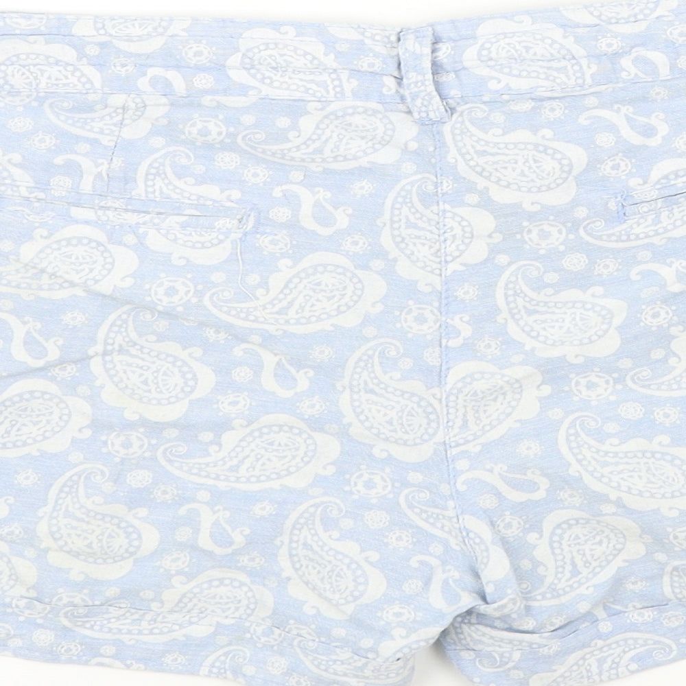 denim&co Womens Blue Colourblock  Bermuda Shorts Size 12