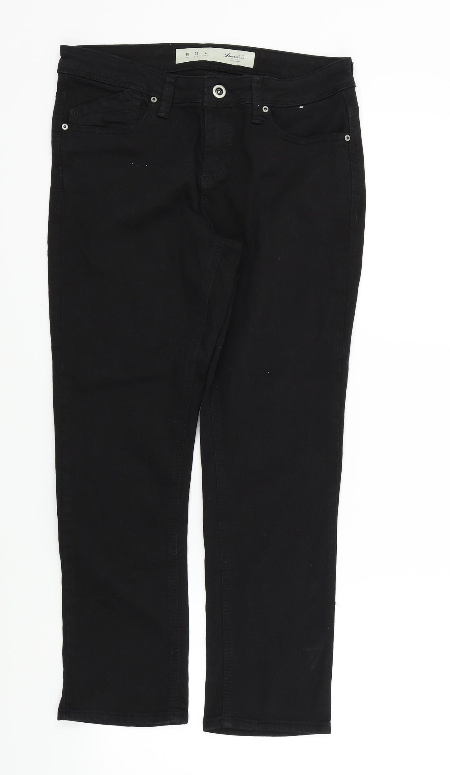 Denim & Co. Womens Black   Straight Jeans Size 10 L27 in