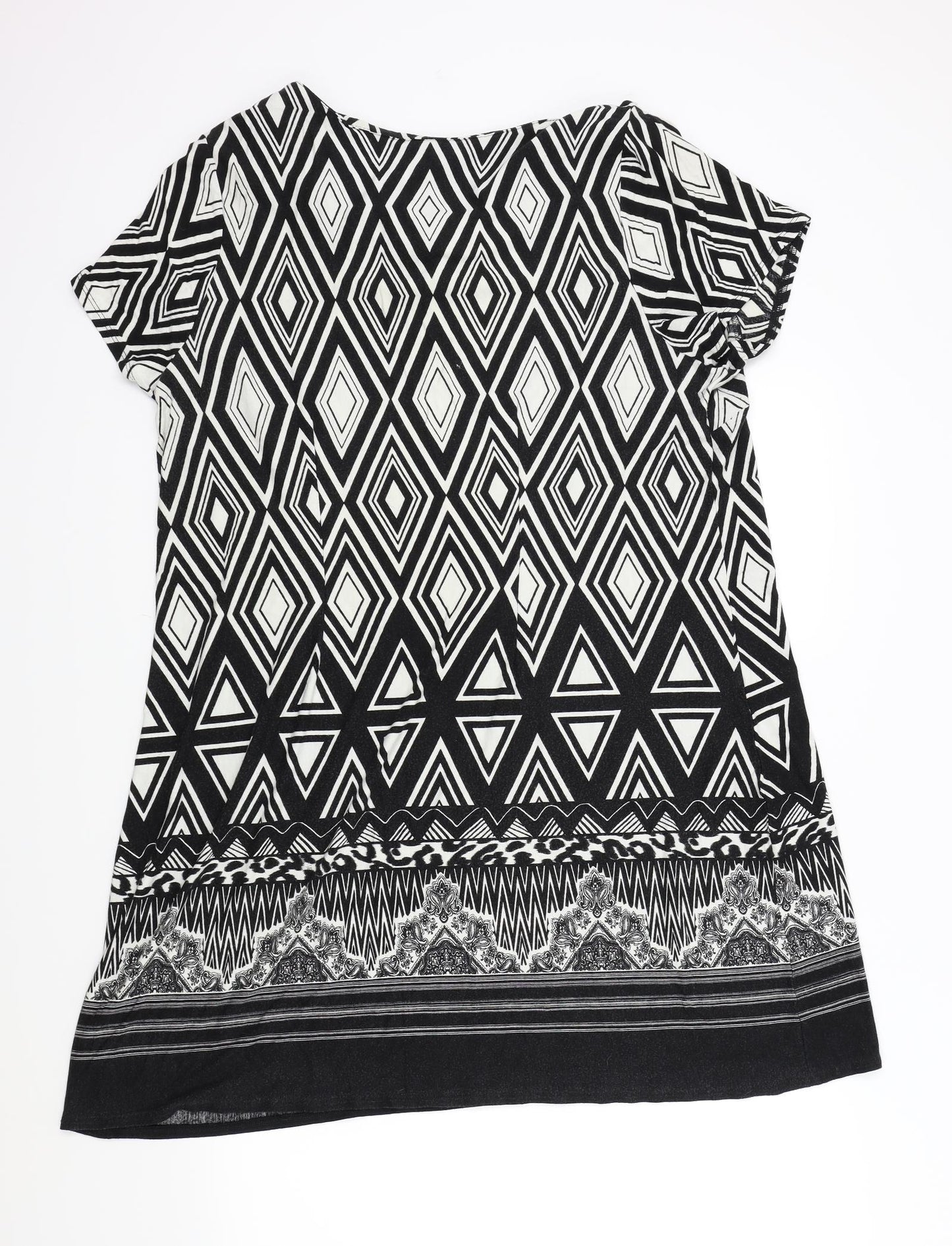 peworn Womens Black Geometric  A-Line  Size 24