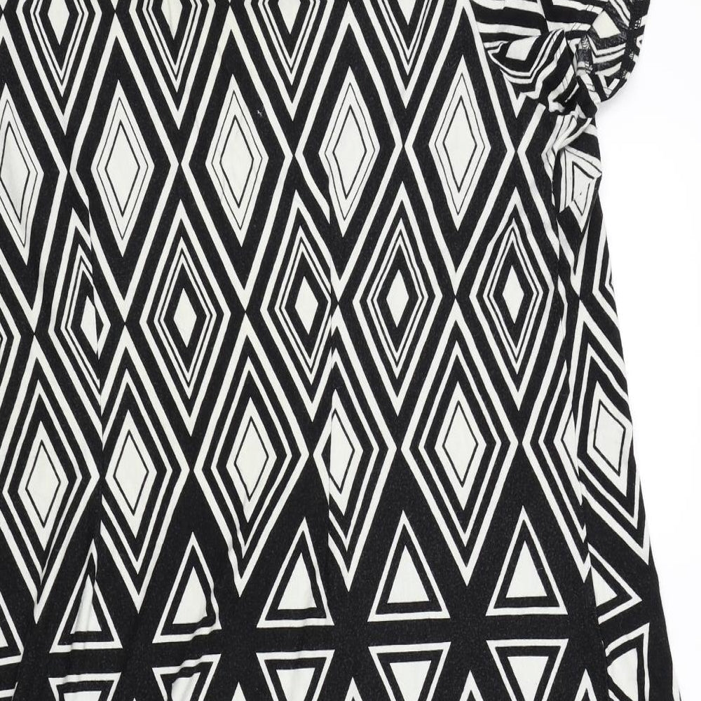 peworn Womens Black Geometric  A-Line  Size 24